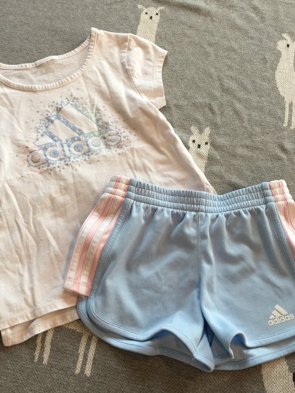 Adidas GIrl Graphic Tee & Mesh Shorts Set 6T